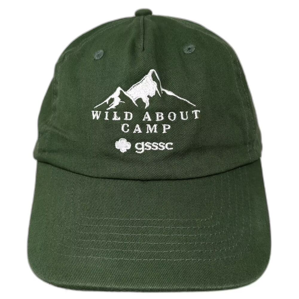 Hit 5 Panel Hat Green White OS Embroidered Mountain Wild About Camp Cap GSSSC